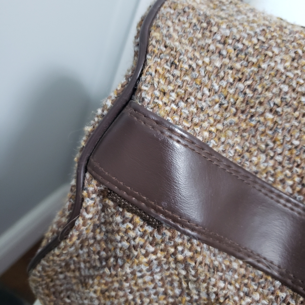PIERRE CARDIN Brown Tweed Duffle Travel Bag - Picture 15 of 15